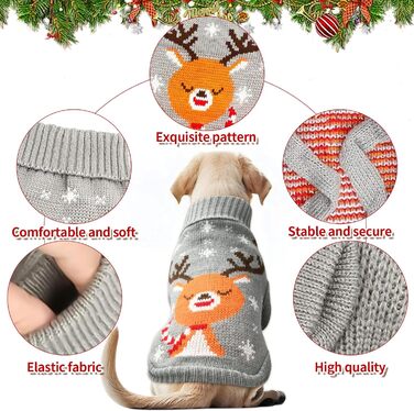 Пуловери для собак та котів на Новий рік, костюми для маленьких собак, 2 шт.