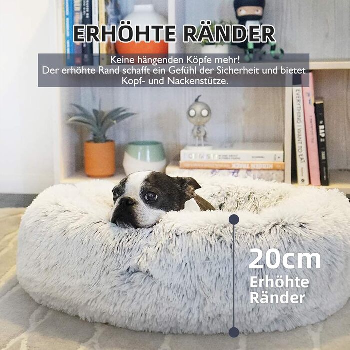 Ортопедичне ліжко для собак середніх порід, миється, кошик для котів/собак, кругле, плюшеве, 100x100x20 см, світло-сірий