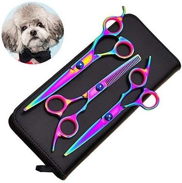 Набір для грумінгу собак та котів: професійні ножиці для стрижки шерсті, тример з нержавіючої сталі, 17.8 см