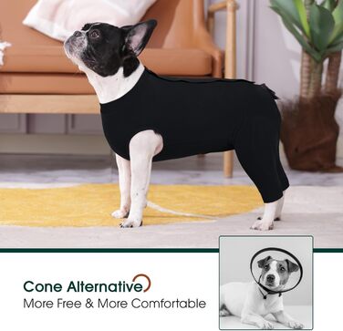 Комбінезон для собак Kuoser після операції на задніх лапах, чорний, розмір L (M(спинка:34см))