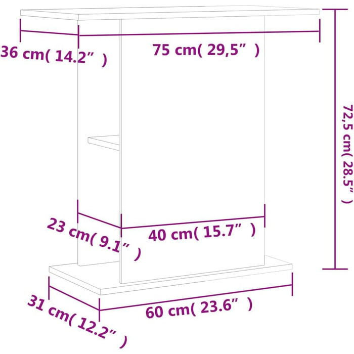Тумба для акваріума BaraSh 36x75x72,5 см чорна, ДСП