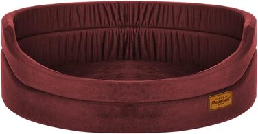 Крісло-ліжко для собак Z4L BALY з велюру, MAROON, 69x62 см