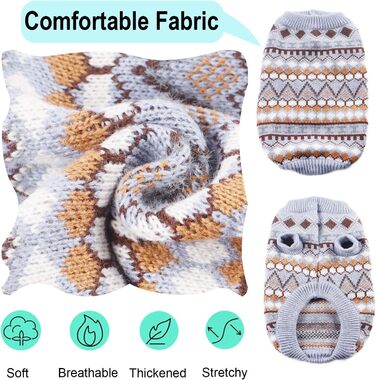 Теплий зимовий пуловер для собак, святковий новорічний пуловер для маленьких та середніх собак, блакитний колір, розмір XL