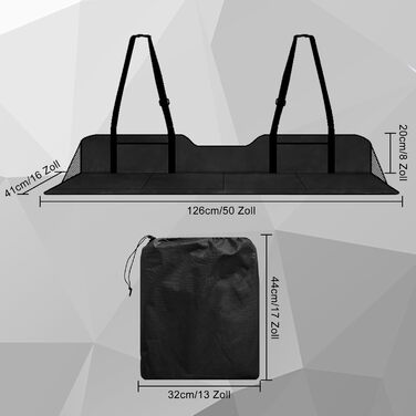 Підлокітник для заднього сидіння автомобіля, розширювач сидіння, флісова підстилка для кемпінгу та сну, універсальний для SUV, MPV та компактних авто (Чорний)
