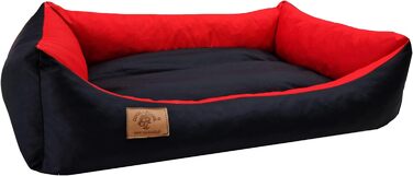 Крісло-лежанка для собак та котів Odol-Plu, 90x60 см, вологостійке, чорно-червоне