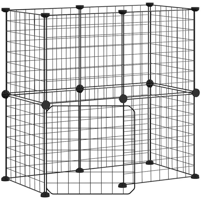Клітка для тварин vidaXL 12 шт. з дверцятами, чорна, 35x35 см, сталева, для кроликів та цуценят