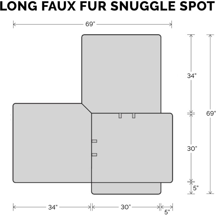 Плед Furhaven Snuggly Spot із довгим штучним хутром для захисту меблів, кутовий, машинне прання, колір тауп, універсальний розмір
