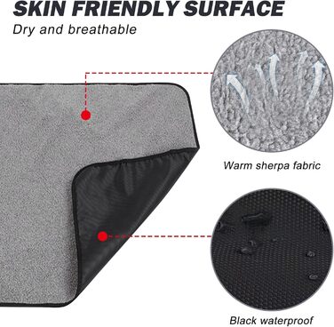 Водонепроникний килимок для собак Outdoor, 100 x 70 см, для подорожей, тренувань, кошенят та цуценят