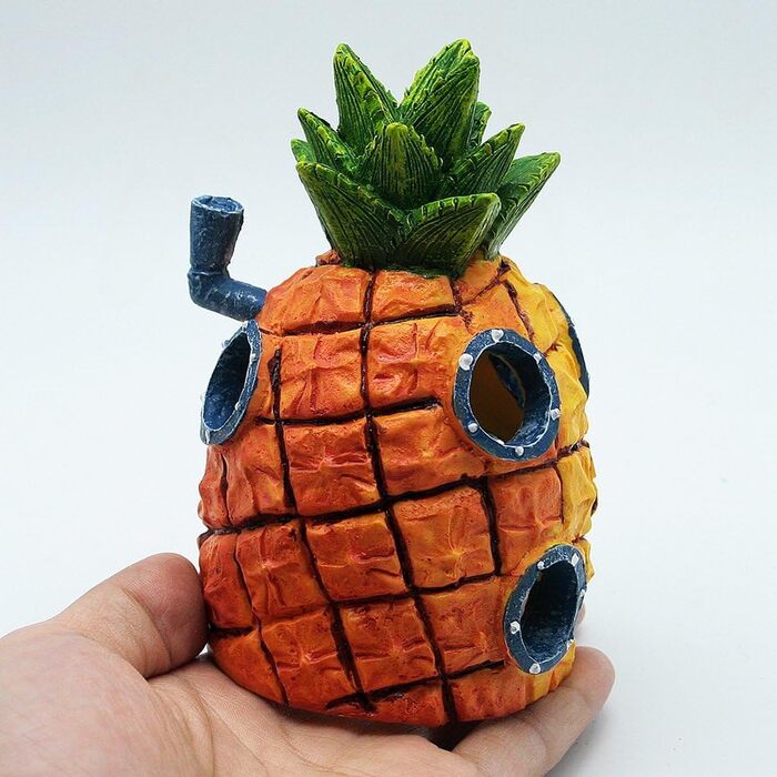 Декорація для акваріума SpongeBob – Ананасовий будинок, Сквідвард, Крабсбургер, фігурки з полімерної смоли, декор для акваріума та тераріуму, 20,3 см