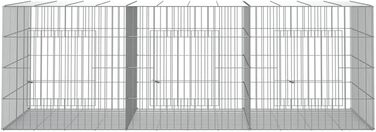 Клітка для кролів vidaXL, 3 секції, 163x79x54 см, оцинкована сталь, вольєр для домашніх тварин