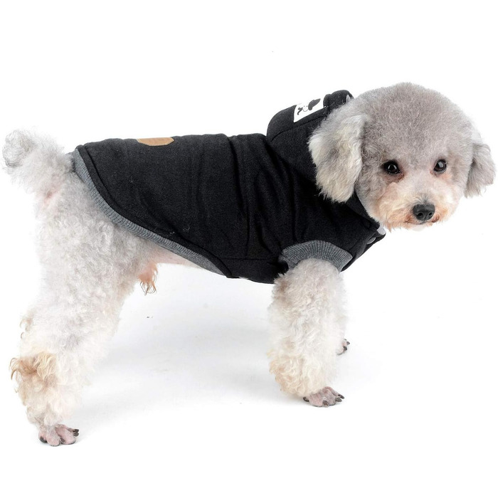 Зимова куртка для собак Selmai, тепла накидка для маленьких собак, чорна, XL