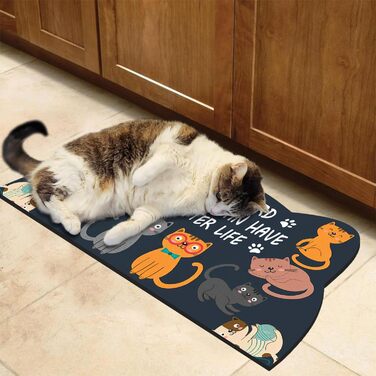 Килимок для годівлі котів та інших тварин, 61 x 30,5 см, швидковисихаючий, сірий