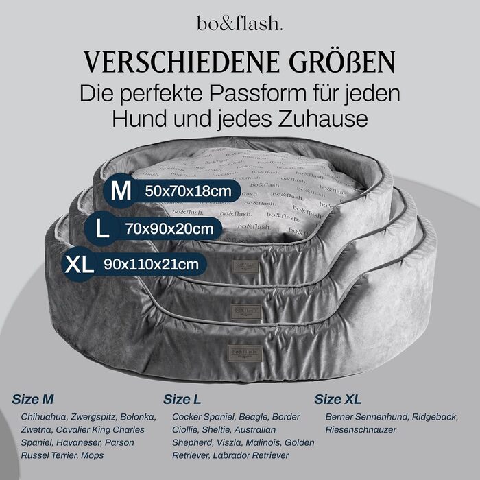 М'яке ліжко для собак San Diego Dark Grey L - зручне собаче ліжко для маленьких та великих собак, з антиковзким покриттям та можливістю прання