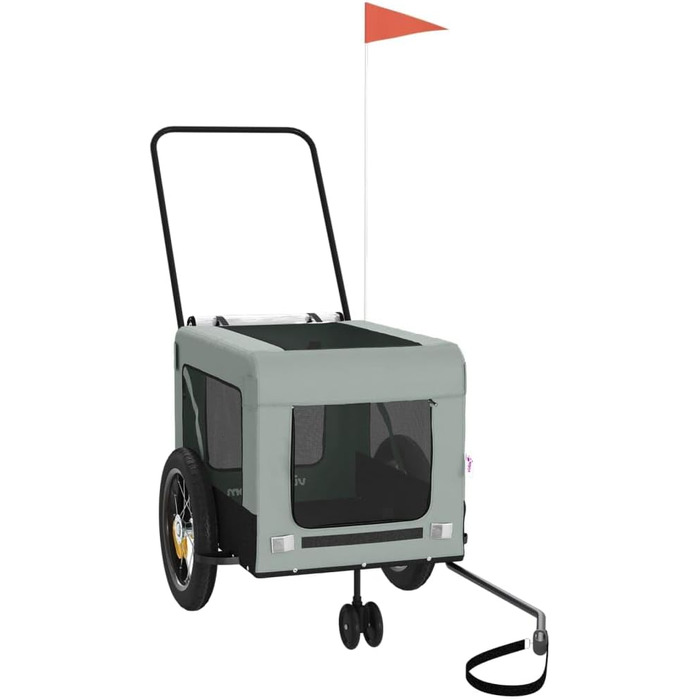 Причіп для велосипеда Gecheer для собак, чорний, з оксфордської тканини та металу, вантажний, транспортний, 93934, зелений (135 x 68.5 x 73.5 см, сірий)