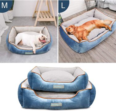 Лежак для собак Docatgo з двосторонньою подушкою, 80x60x26 см, машинне прання, для середніх і великих собак