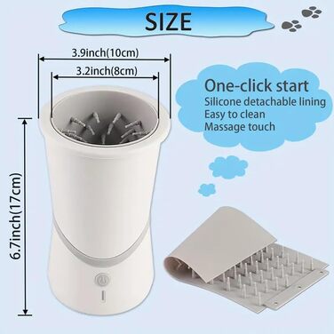 Автоматичний очищувач лап для тварин: портативний, знімний, з м'якою силіконовою щіткою для собак та котів