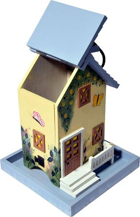 Будиночок для птахів Dobar® 25119FSC Summer - яскравий дерев'яний годівничок для птахів, 18x18x23 см