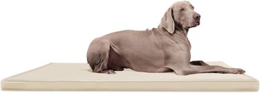 Ортопедичний лежак для собак Tierlando Carlos - лежанка з віскоеластичної піни, штучна шкіра, розмір L (100x80 см), колір кремовий