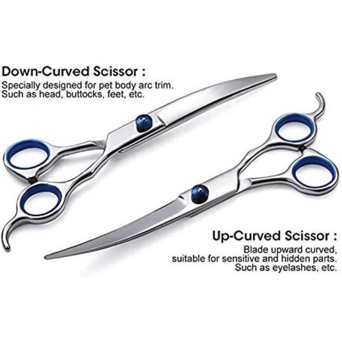 Набір для догляду за собаками CLQ: 4 ножиці з нержавіючої сталі для довгого та короткого волосся