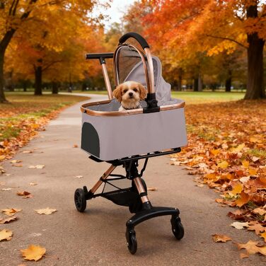 Візок для собак 3 в 1, складний, для маленьких собак та котів, знімний кошик, візок-кіндерваген, сітка, оксфордська тканина, до 20 кг (Темно-зелений, Рожевий)