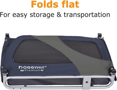 DOGGYHUT® Преміум великий велопричіп для собак об'ємом 270 літрів, синій
