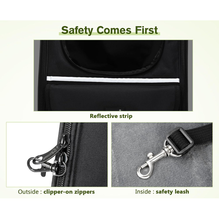 Рюкзак для кота Pecute з сітчастим вікном, чорний, до 6 кг