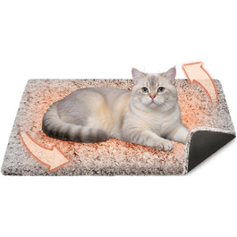 Самогріюча котяча ковдра 115x72 см для котів та собак, велика, знімна, без електрики, фланелева, для дому та вулиці (M)