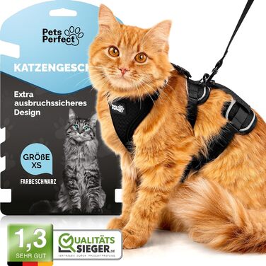 Нашийник для кота Pets Perfect - надзвичайно безпечний з повідком - нашийник для кота - комплект забезпечує безпеку під час прогулянок (XS)
