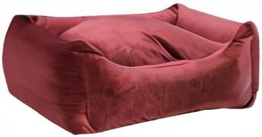 Практичне лежанка для домашніх тварин з блискавкою – м'яка подушка з сатину для собак та котів – знімний чохол – 2 розміри (M, Бордовий)