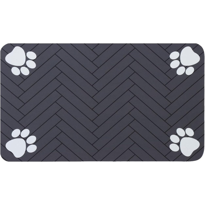 Килимок для годування собак та котів, суперпоглинаючий, неслизький, швидковисихаючий, легко миється (Темно-сірий, 40x60 см)