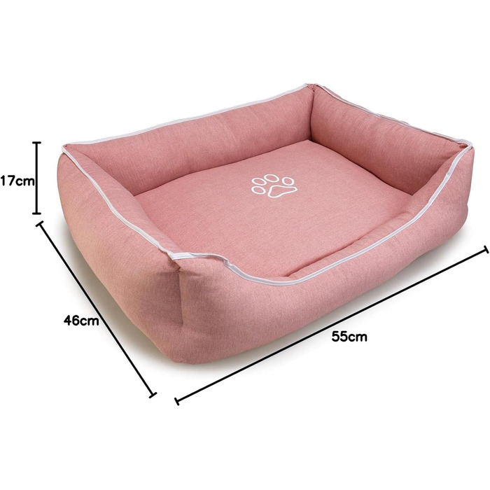 Квадратне ліжко для собак Arquivet з принтом лапи та паспалюванням, 55 x 46 x 17 см - аксесуари для собак