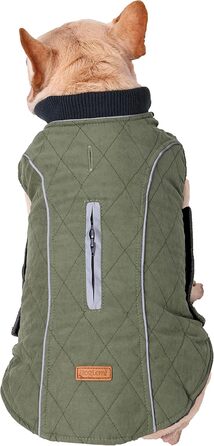 Зимовий теплий одяг для собак - куртка, жилетка, 7 розмірів для маленьких, середніх, великих та гігантських собак, вітронепроникний костюм, одяг для домашніх тварин (M, ЗЕЛЕНИЙ)