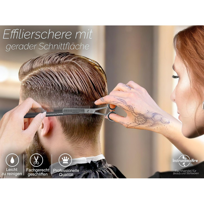 Професійна фризурська ножиці для стрижки та витончення волосся з нержавіючої сталі, 6 дюймів (17.78 см), блакитний колір