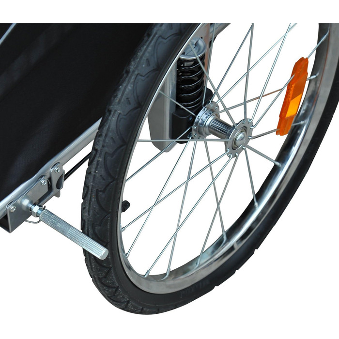 PawHut 2-в-1 Причіп для собак, велосипедний причіп для собак, візок для собак з відбивачами, прапорцем, причіп для собак PawHut, візок для собак, оксфордська тканина, червоний+чорний