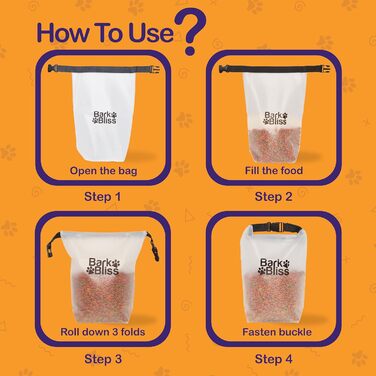 Набір для зберігання корму для собак BarkBliss, 25 порцій, зручний контейнер для подорожей, 3 кг, ідеально для кемпінгу та подорожей