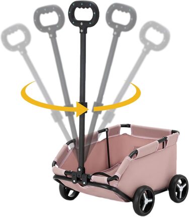 Транспортна переноска для собак та котів на колесах, складна | Рожева переноска-тролей для собак та котів