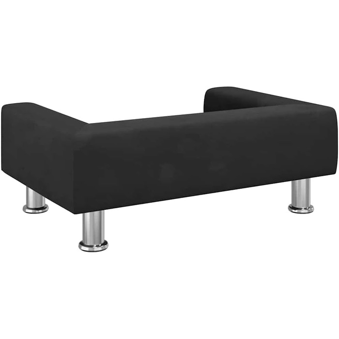 Крісло-ліжко для собак, м'яке ліжко для тварин, лежанка для маленьких собак та котів, чорний велюр, 70 x 45 x 26.5 см