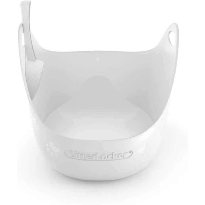 Туалет для котів LitterLocker LitterBox білий, стильний і практичний, з лопаткою, легке очищення