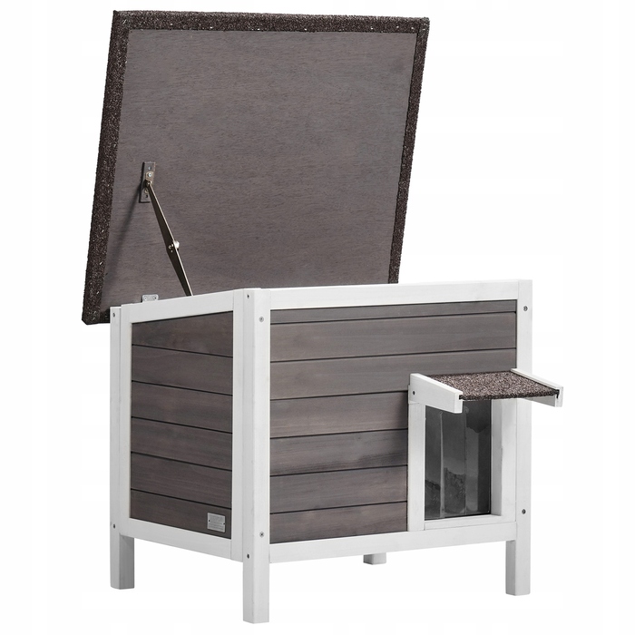 Дерев'яний будинок для кота VEVOR (61x50,8x53,5 см) — вулична будка для котів