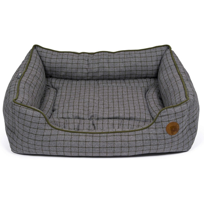 Квадратне собаче ліжко Petface Moosgrünes з двостороннім подушкою, машинне прання, розмір M (1 шт.)