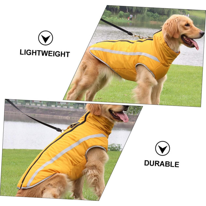 Жовтий водонепроникний дощовик для собак, дощовик для цуценят, 50x60 см