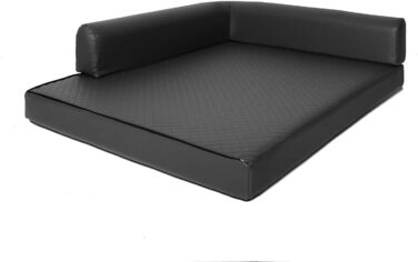 Крісло-ліжко для собак Mayaadi-Home Eck, чорне, 90x120x10 см, з штучної шкіри, м'яке, для дому