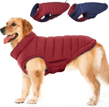 Зимовий теплий дощовик для собак великих порід Lelepet, XL (червоний)