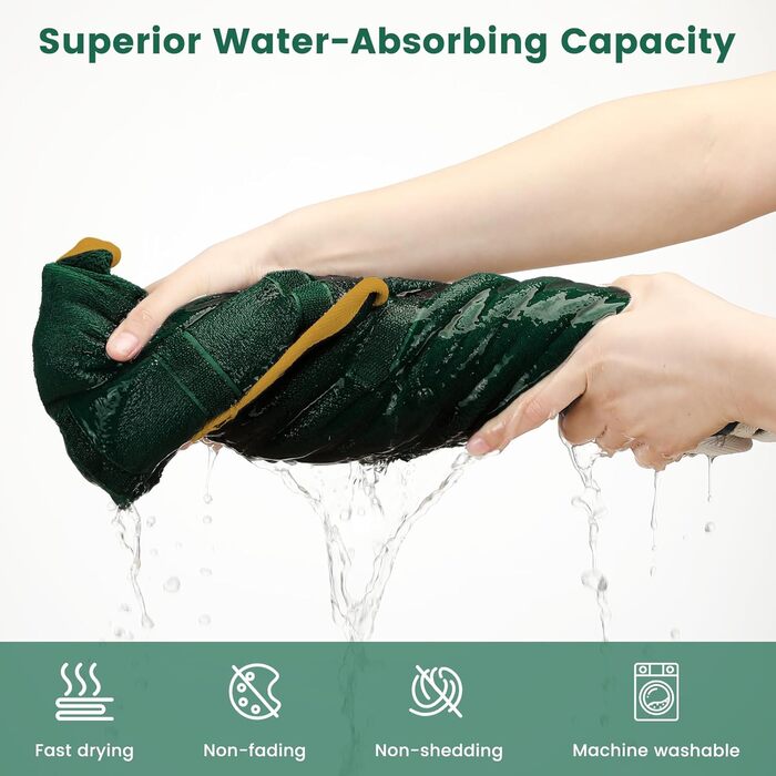 Рушник для собак PETTO, зелений, M - для великих, середніх та маленьких собак