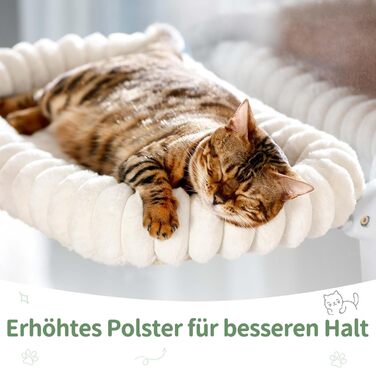 Ліжко для котів GUUSII HOME на вікно, розкладне, м'який плюш, 54*30 см (білий, M), 4 присоски, миється