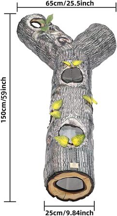 Туннель-іграшка для котів Yunso: інтерактивний, складаний, 150x65x25 см