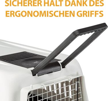 Транспортна переноска для собак Ferplast Atlas 60, сіра, 61 x 91 x 68 см