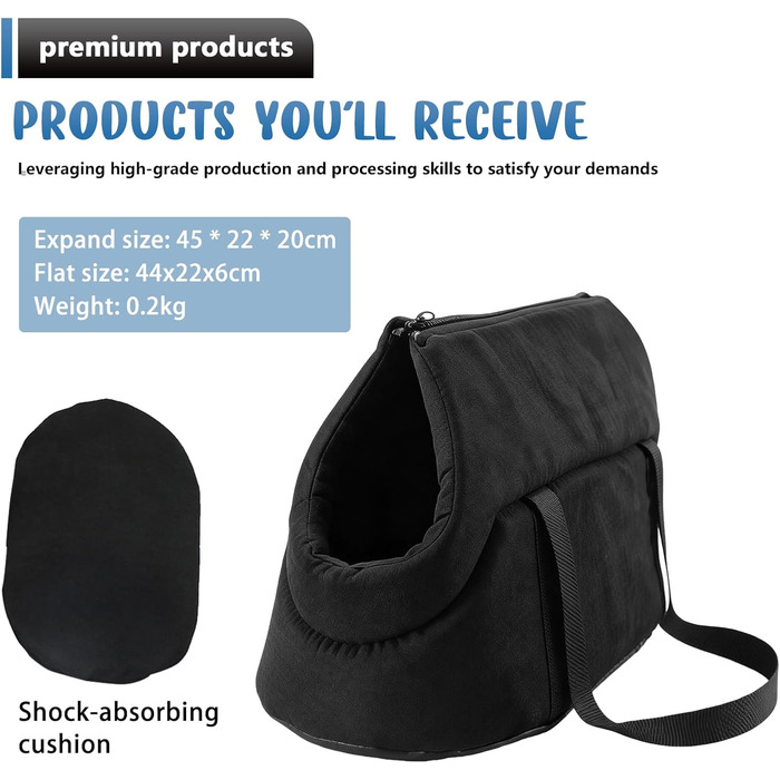 Чорна переносна сумка для собак та котів, складана, з сіткою, для транспортування