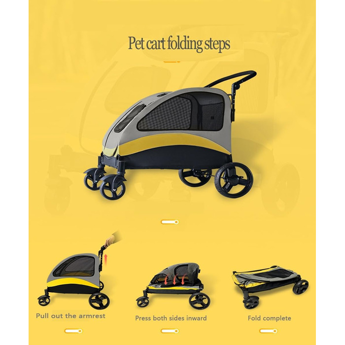 Візок для собак та котів 2-в-1 Boxer SmartSpace Concept: великий об'єм, матеріал Oxford 600D, вантажопідйомність до 60 кг