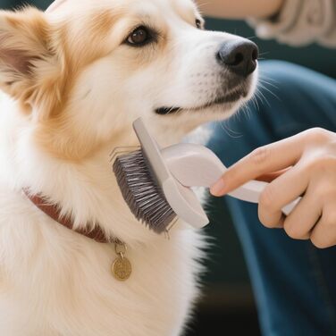 Щітка для догляду за шерстю домашніх тварин: для котів та собак, видаляє відмерле волосся, гребінець з дерев'яною ручкою, підходить для собак з довгою, короткою, маленькою, середньою та великою породою